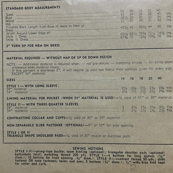 1940’s Era?? Simplicity Pattern Shirtwaist Dress Size 16 Original Packaging $20 - Picture 5 of 10